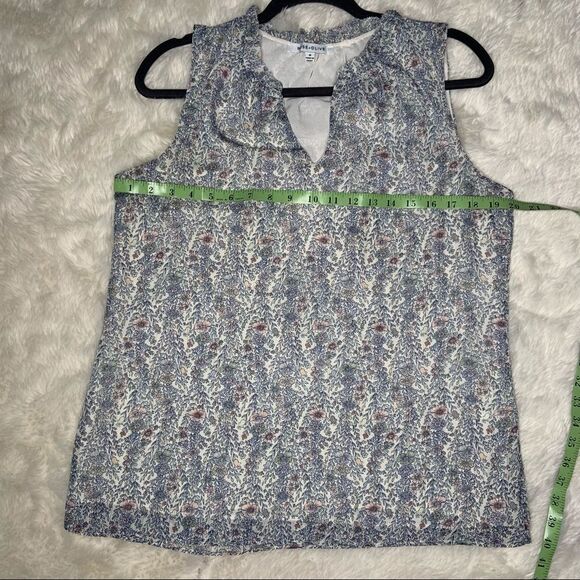 Sz Medium Rose + Olive floral tank top blouse - Picture 1 of 9